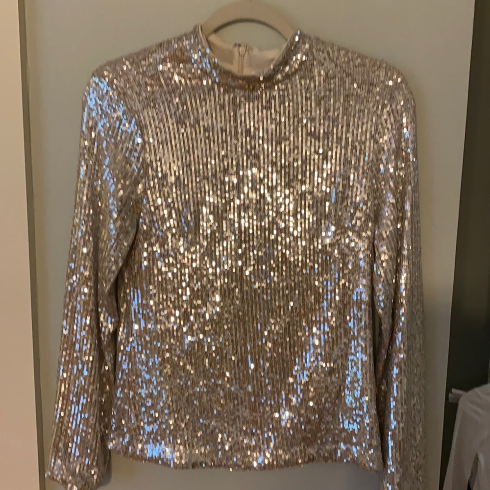 COPY - Stunning silver sequin long sleeve top